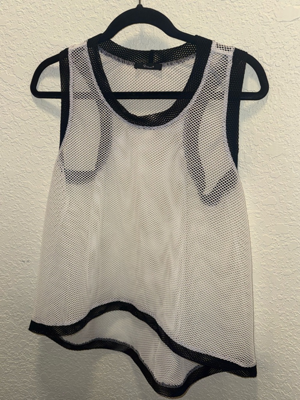 Prani European Mesh Tank Top with Black Trim - Women's Top